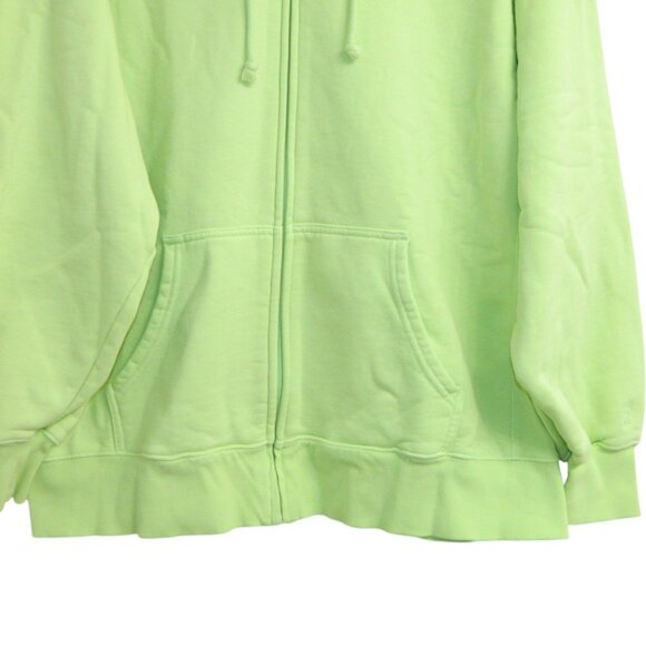 TNA Aritzia Cozy AF Fleece Lime Green Oversized Full Zip up Hoodie Size 2 or S/M - Picture 4 of 14